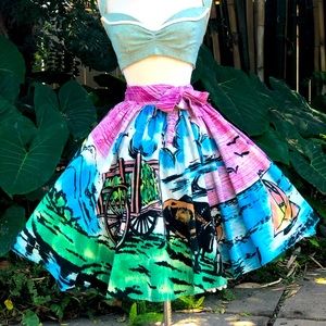 Vintage Mexican Painted Novelty Skirt